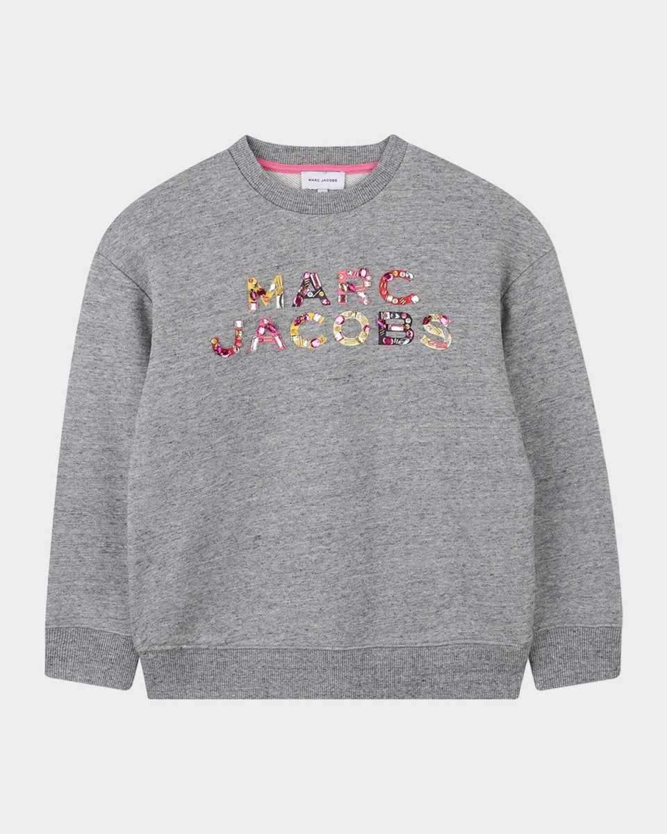 Girl's Jeweled Logo Sweatshirt, Size 8-